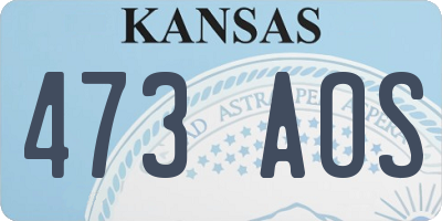 KS license plate 473AOS