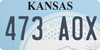 KS license plate 473AOX