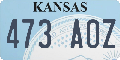 KS license plate 473AOZ
