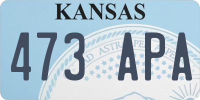 KS license plate 473APA