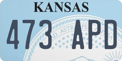 KS license plate 473APD