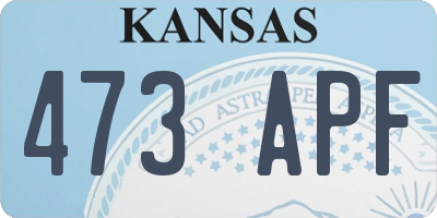 KS license plate 473APF