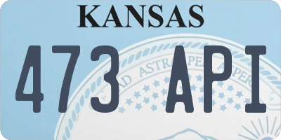 KS license plate 473API