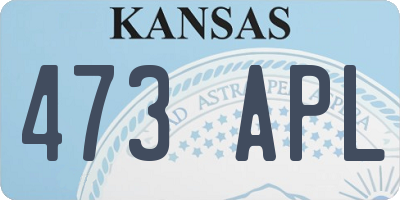 KS license plate 473APL
