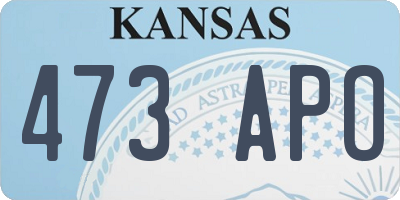 KS license plate 473APO