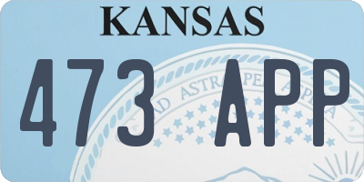KS license plate 473APP