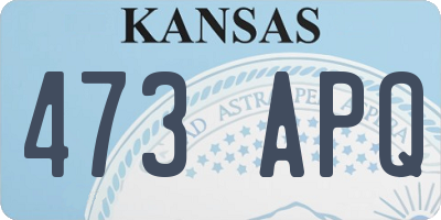 KS license plate 473APQ