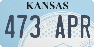 KS license plate 473APR