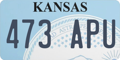 KS license plate 473APU