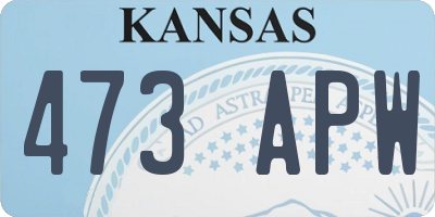 KS license plate 473APW