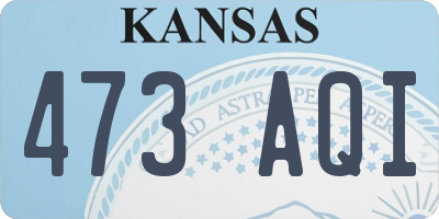 KS license plate 473AQI