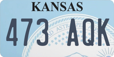 KS license plate 473AQK