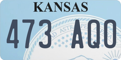 KS license plate 473AQO