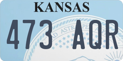 KS license plate 473AQR