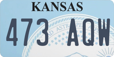 KS license plate 473AQW