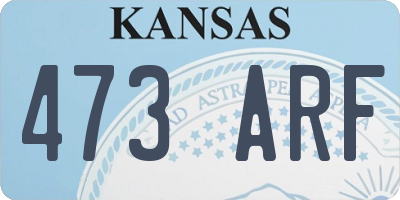 KS license plate 473ARF