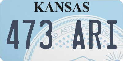 KS license plate 473ARI