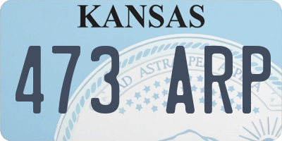 KS license plate 473ARP