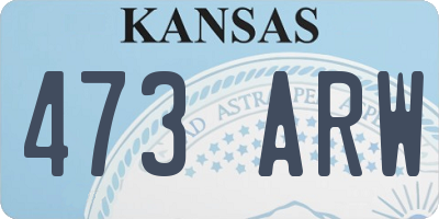 KS license plate 473ARW
