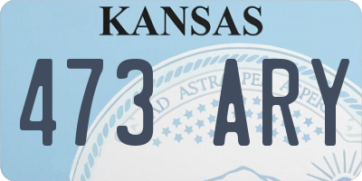 KS license plate 473ARY