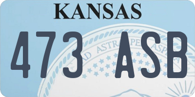 KS license plate 473ASB