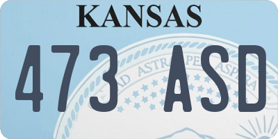 KS license plate 473ASD