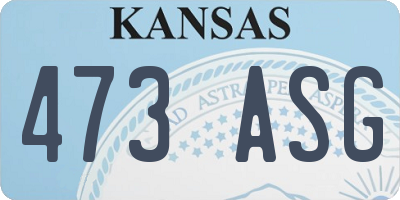 KS license plate 473ASG