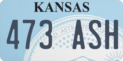 KS license plate 473ASH