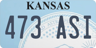 KS license plate 473ASI