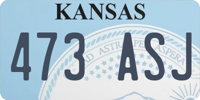 KS license plate 473ASJ