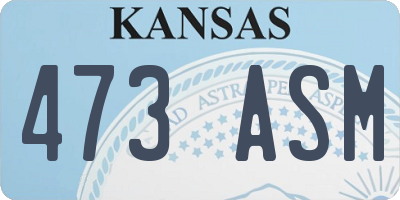 KS license plate 473ASM