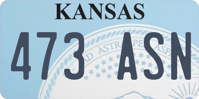 KS license plate 473ASN