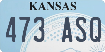 KS license plate 473ASQ