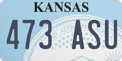 KS license plate 473ASU