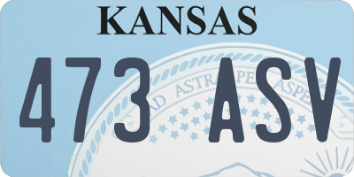 KS license plate 473ASV