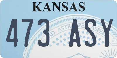 KS license plate 473ASY