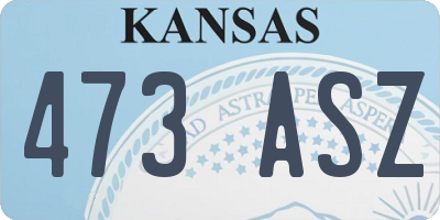 KS license plate 473ASZ