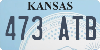 KS license plate 473ATB