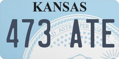 KS license plate 473ATE