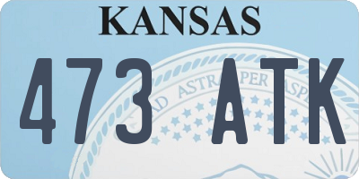KS license plate 473ATK