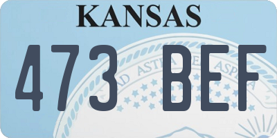 KS license plate 473BEF
