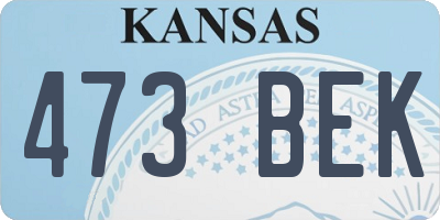KS license plate 473BEK