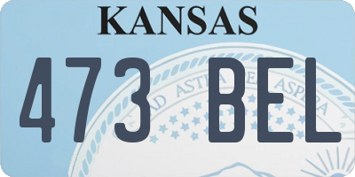 KS license plate 473BEL