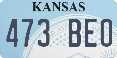 KS license plate 473BEO