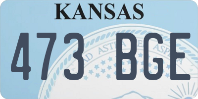 KS license plate 473BGE