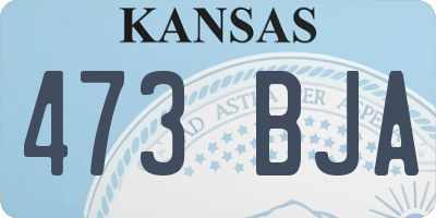 KS license plate 473BJA