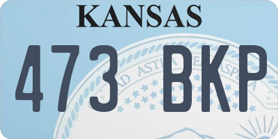 KS license plate 473BKP