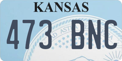 KS license plate 473BNC