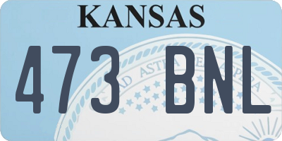 KS license plate 473BNL