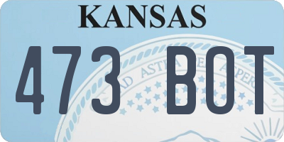 KS license plate 473BOT